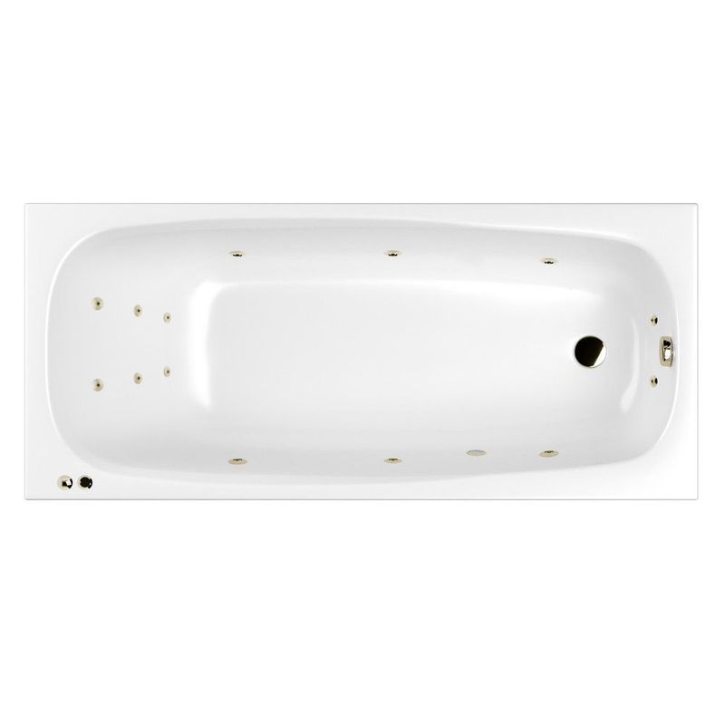 Ванная гидромассажная Whitecross Layla SMART 0102.180080.100.SMART.BR 180x80 (белый глянцевый, бронза), каркас, слив перелив